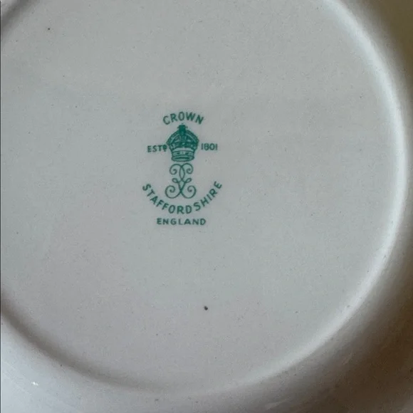 Vintage Cat Figurine and Vintage Crown Staffordshire 
England Cat Plate - Picture 8 of 10